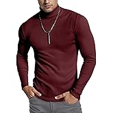 NY Threads Men's Ribbed Turtleneck Slim Fit Pullover Casual Long Sleeves Basic Top