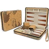 WE Games Magnetic Map Style Backgammon Board and Carrying Strap - Board Games for Adults, Travel Games, Travel Backgammon Sets for Adults
