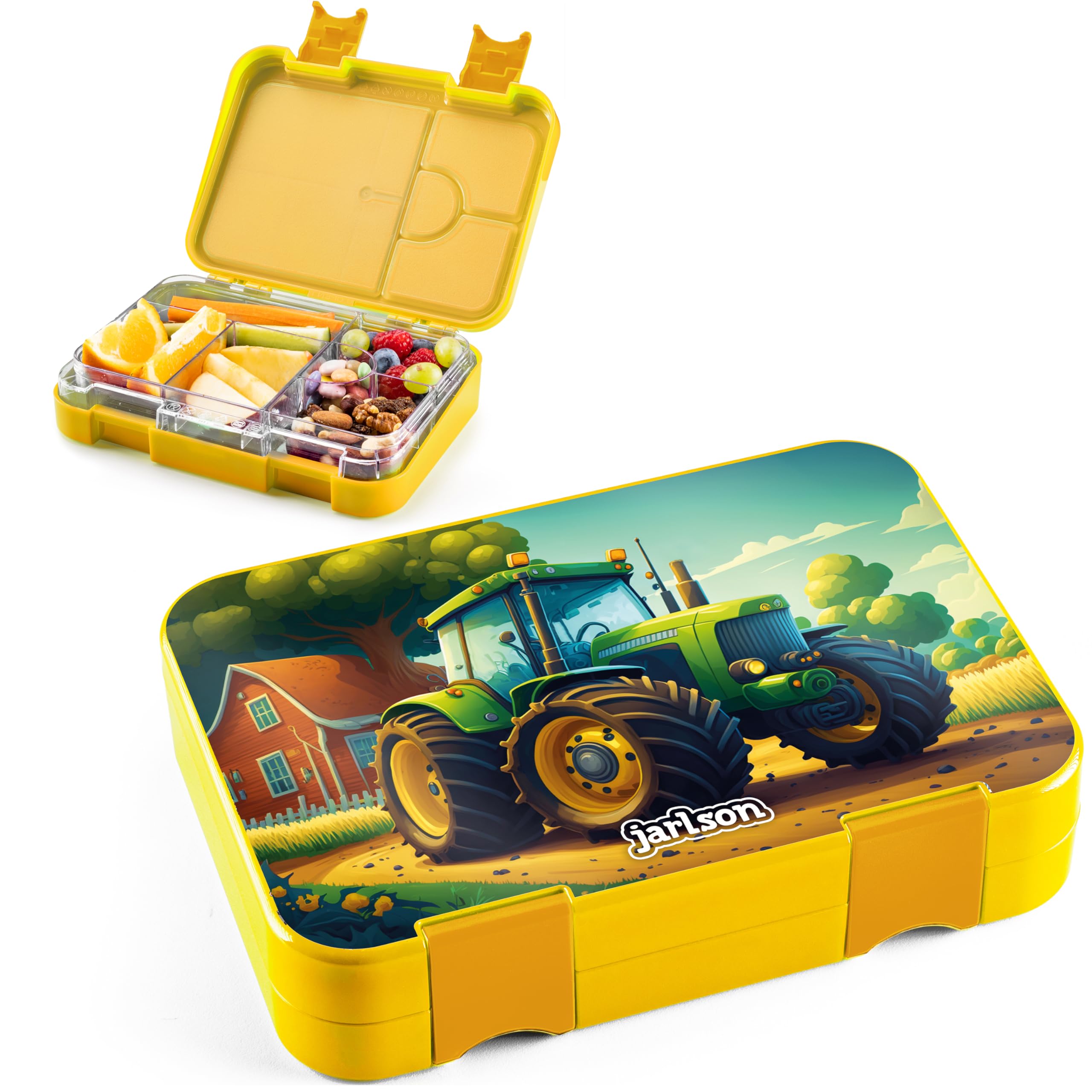 Jarlson® Children's Lunch Box with Compartments - Toni Lunch Box - Bento Box Leak-Proof - Lunch Box for Nursery and School - Girls and Boys | Snack Box (Tractor) — image 1