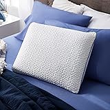 Sleep Innovations Forever Cool Gel Memory Foam Pillow, Standard Size, Cool Touch Cover and Cooling Gel Memory Foam Core, Side