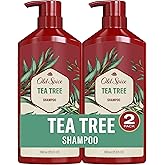 Old Spice Tea Tree Shampoo for Men, Healthier, Fuller, More Moisturized Looking Hair, 21.9 Fl Oz Each, Twin Pack