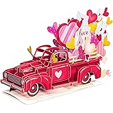 Paper Love 3D Pop Up Card, Loads of Love With Detachable Truck Keepsake, Gift for Birthday, Mother's Day, Father's Day, Anniversary, Wedding, Valentine's Day, Love, Romantic Occasions or Just Because - Oversized 10" x 7" Lasercut Cover - Includes Envelope and Note Tag