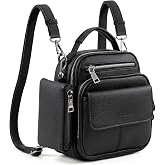 TANTOMI Mini Backpack for Women PU Leather Small Backpack Purse Daypack | Anti Theft RFID Shoulder Bag, 12 Card Slots, With Coin Purse, Adjustable Removable Strap, Magnetic Closure for Daily &amp; Travel