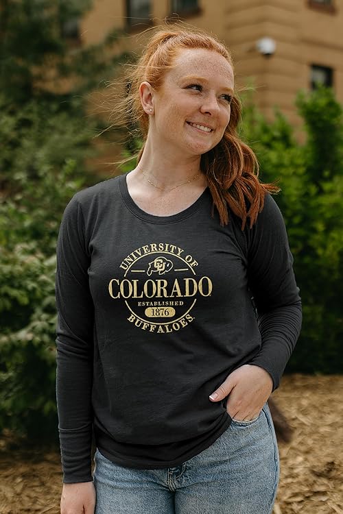 Blue 84 Women's Standard NCAA Officially Licensed Tri-Blend Long Sleeve T-Shirt Emblem, Team Color