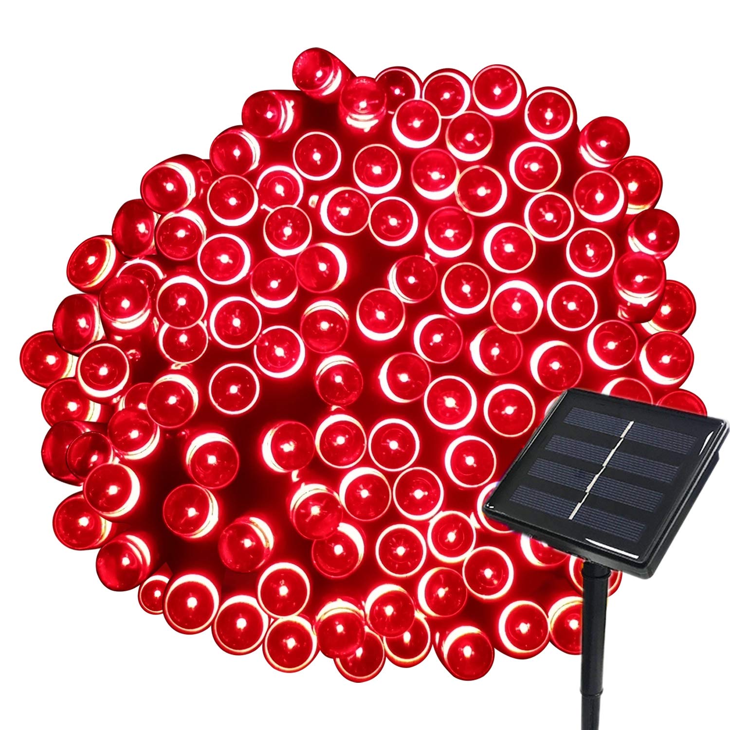 Tuokay, Solar Garden Lights, Outdoor Fairy Lights, Waterproof 72ft 22m 200 LED 8 Twinkling Modes, Decorative Lighting String Lights for Home Gazebo Patio Lawn Ornament (Red)