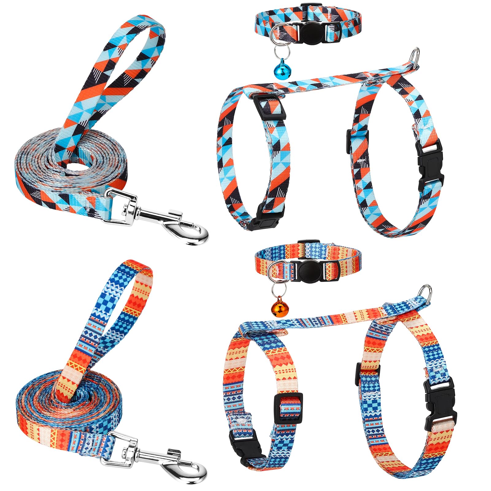 Photo 1 of 2 Pack Cat Harness and Leash Set, Escape Proof Adjustable Kitten Harness with Leash Collar Lightweight Soft and Comfortable for Small Medium Cats Walking and Travel