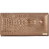 Aisi Women Men Leather Wallet Embossed Crocodile Clutch Wallet Credit Card Holder