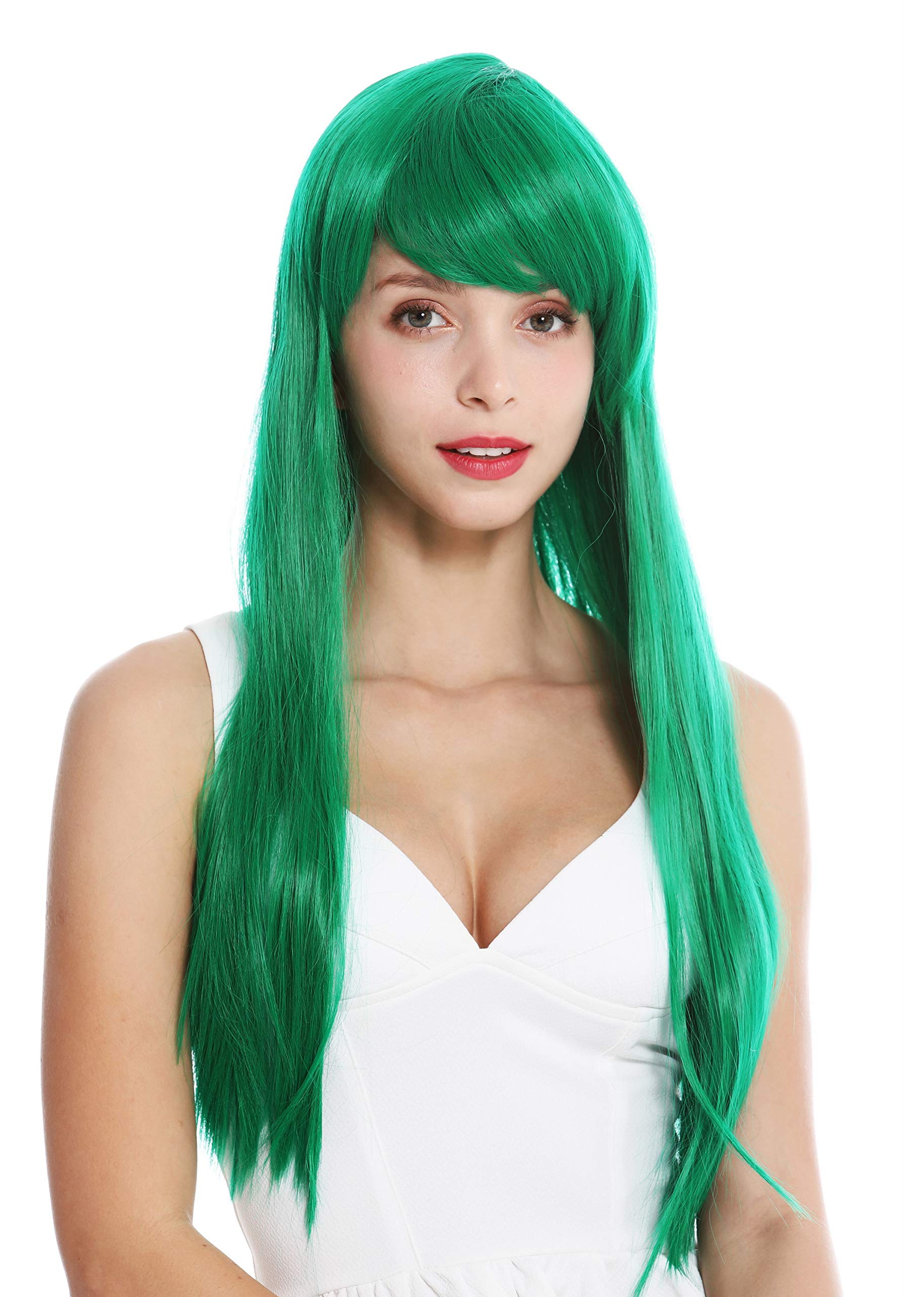 WIG ME UP - YZF-41062-T2615 women's quality wig Cosplay long sleek fringe parted green