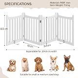 Yaheetech Wooden Dog Gate Indoor 4 Panels 61 cm H x 202 cm L White view 3
