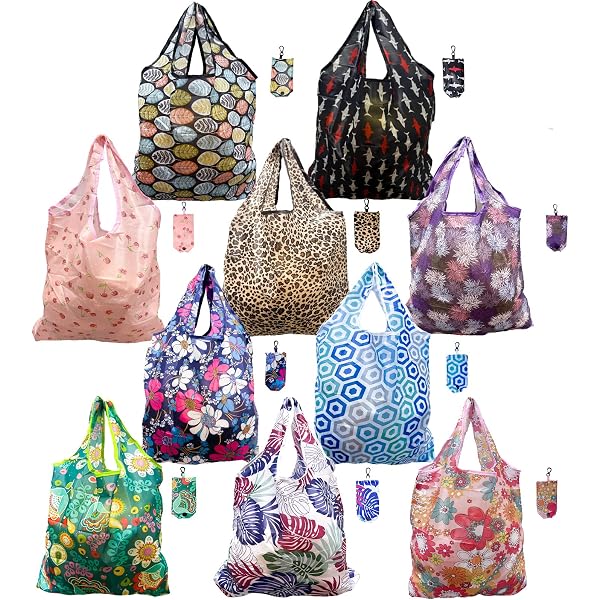 GAUENEEN Reusable Grocery Bags – 6 Pack Foldable Tote Bags, Heavy Duty & Waterproof - View #2