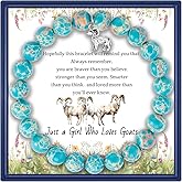 PARTNER Goat Inspirational Birthday Gifts for Women Unique Gifts Natural Stone Beaded Bracelets for Women Agate Beaded Jewelry with Meaningful Message Card For Goat Lover,Comes Packaged (A2)