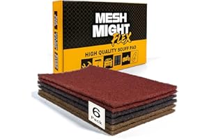 MeshMight Flex 6-Pack 5mm Scuff Pads 6”x9” – Non-Woven Abrasive Hand Pads with Silicon Carbide for Sanding, Paint Color Blend, Surface Prep – Automotive, Auto Body, Woodworking (Assorted)