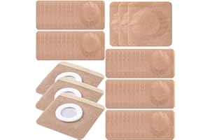 Winsyison 50pcs Disposable Castor Oil Packs, Self-Adhesive Organic Cotton Belly Button Pads, Highly Absorbent Castor Oil Patches for Abdomen Knees Feet- Skin Color