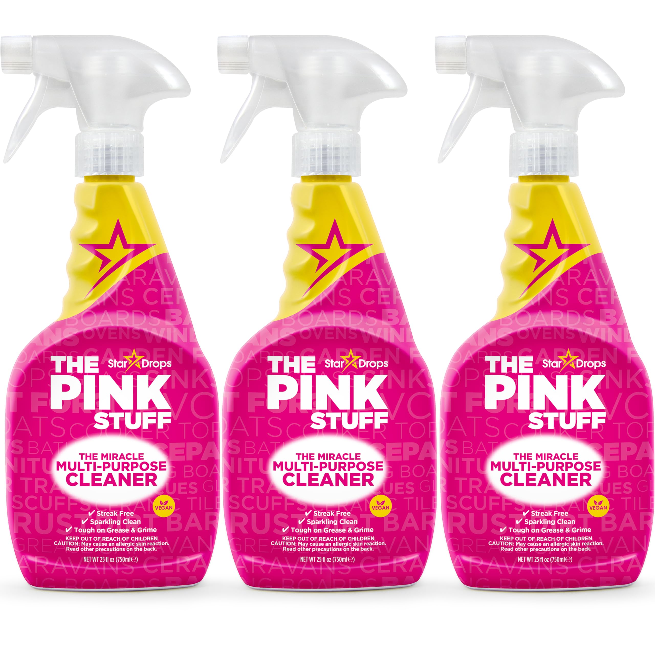 Photo 1 of Stardrops - The Pink Stuff - The Miracle Multi-Purpose Cleaning Spray 750ml 3-Pack Bundle (3 Multi-Purpose Spray)