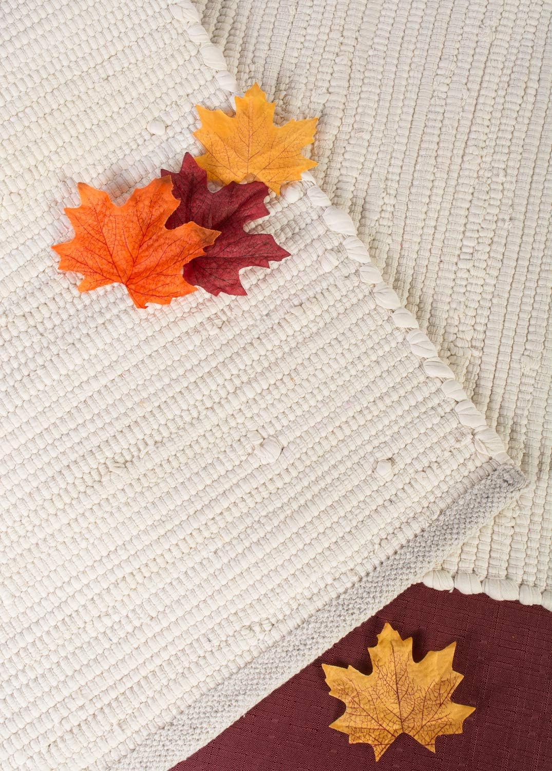 DII Handmade Chindi Tabletop Reversable & Machine Washable, Table Runner 14"x72", Natural: Home & Kitchen
