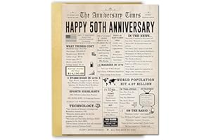 FANCYLUCKY Jumbo 50th Anniversary Card for Women Men, Funny 50th Wedding Anniversary Decorations for Mom Dad, Romantic 50 Year Anniversary Card Gift for Wife Husband, Golden Wedding Gift