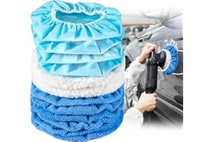 Sukh 12PCS Car Buffing Polishing Pads, 5-6 Inch Microfiber Polishing Bonnet Pads, Soft Buffer Wax Cover Kit for Vehicle Car P
