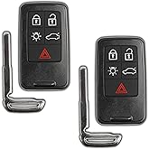 KeylessOption Keyless Entry Remote Control Smart Car Key Fob Uncut Key Blade for S60 S80 XC60 XC70 Volvo KR55WK49264