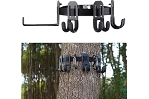HNJXCAQYQ Treestand Strap Gear Hangers Comes with 3 Metal Gear Hooks and 1 Bow Hanger, for Tree Stand Platform Hunting Gears