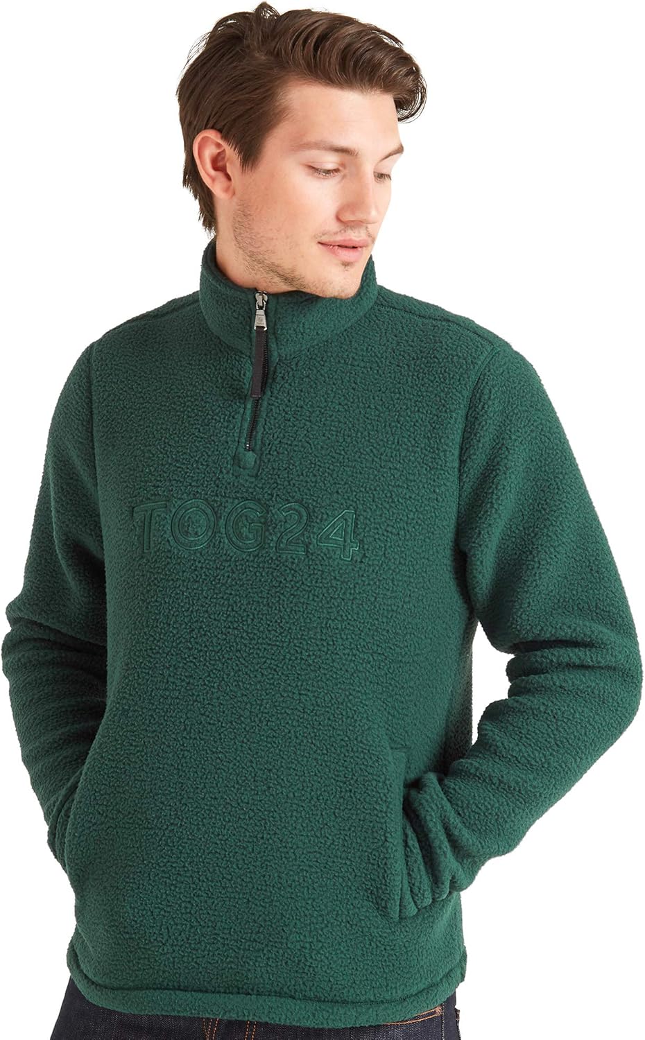 zip neck fleece sweatshirt