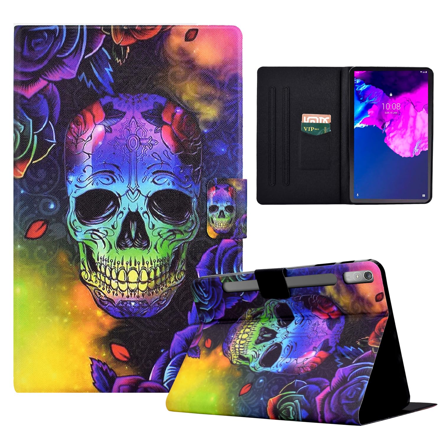 LSPCASA Lenovo Tablet Case P11 Pro 2nd Gen Case PU Leather Stand Folio Lenovo Tab P11 Pro Gen 2 Case Support Auto Wake/Sleep Lenovo Tablet P11 Pro Gen 2 Case Bone