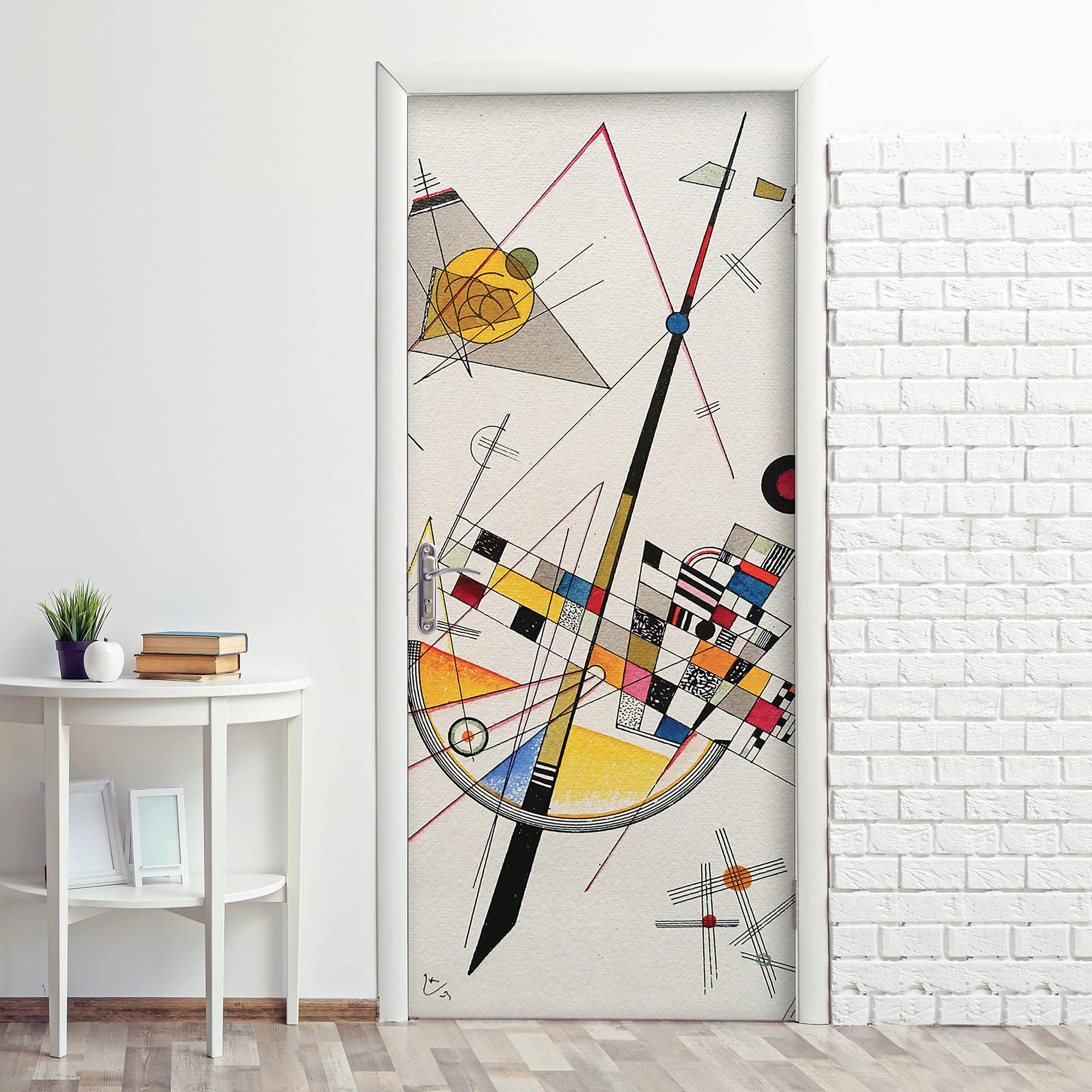 CREARREDA Premium PVC Door Stickers, Door Cover, Kandinsky, Easy Bubble-Free Application, Interior Door Coverings 83 x 210 Removable