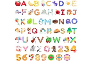 JoyCat Kids Magnets – 26 Cute Objects, Alphabet Uppercase Letters, and 0-9 Numbers, Math Fridge Magnets for Toddlers, Fun Educational Spelling Learning Gift for Toddlers & Kids