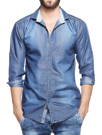 denim slim fit shirt