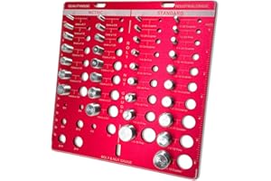 XINGTS Thread Checker, 34 Nut and Bolt Thread Checker Bolt Size, Identibolt 8 Drill Bit Gauge, Thread Gauge 19 Standard and 15 Metric Bolt and Nut Identifier Gauge with Inch and Centimeter Ruler