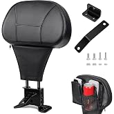 Benlari Driver Rider Backrest, Adjustable Detachable Plug-in Rider Back Rest Pad Fit for Harley Davidson Touring Street Glide Electra Glide Road Glide Road King CVO 1997-2024, Black