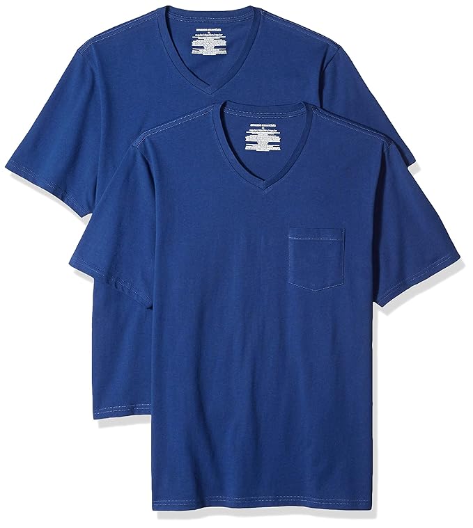 Amazon Essentials 2-Pack Regular-Fit V-Neck Pocket T-Shirt