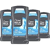 Dove Men+Care Antiperspirant Deodorant Cool Fresh 4 Count for a Long-Lasting Aqua Scent, with 72H Protection, 2.7 oz