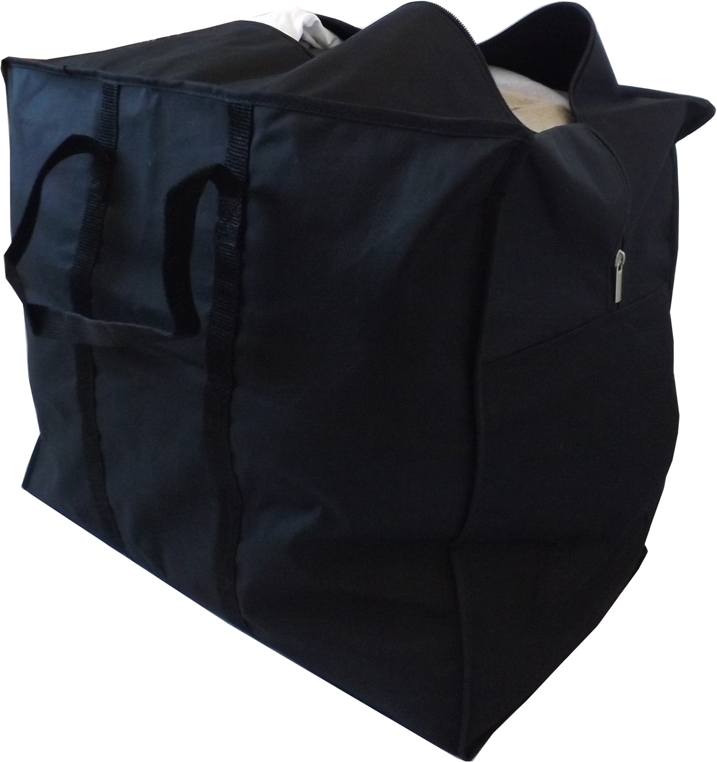 Neusu Clothes Storage Bag Large 55x45x30cm - Travel & Clothes Packing Bags For Closet, Loft, Cupboard, Bedroom Storage Solution - 70 Litres Capacity Large Storage bags With Zips - Black Clothes Bag