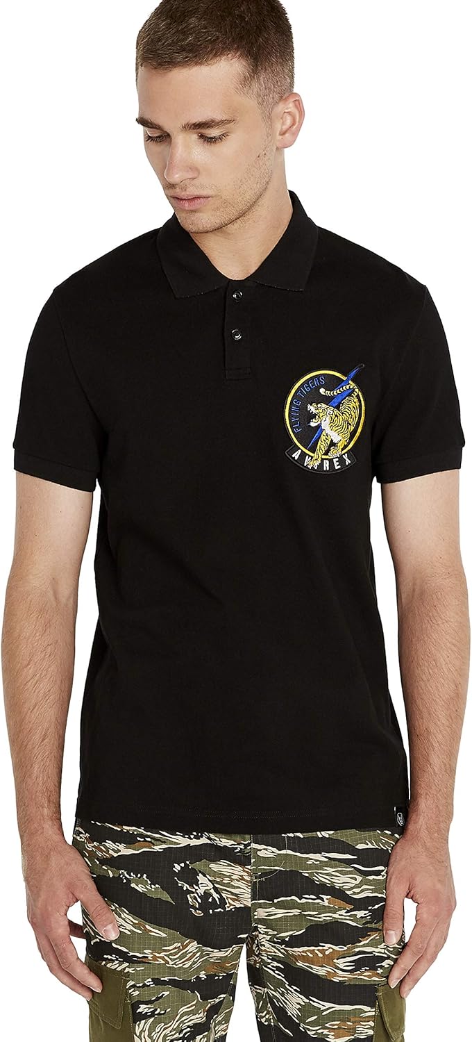 Avirex Men's Patched Polo T-Shirt : Amazon.co.uk: Clothing