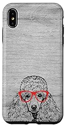 iPhone XS Max Poodle in Red Glasses Nerd Dog Case