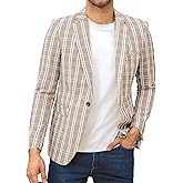 Cloudstyle Mens Plaid Blazer Lightweight Casual Sport Coat Daily Slim Fit Suit Jacket