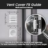 Repa Market White 6in Exhaust Hood Vent with Shutters Flange Mesh view 2