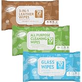 Air Jungles Car Interior Cleaning Wipes Set 210 Count, XL 8" x 10" | Clean Condition Protect Wipes for Vinyl and Leather Apparel Furniture Auto Car Interior Shoes Boots Bags
