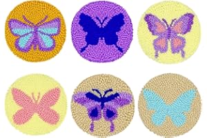 MEFATUS Punch Needle Kit for Beginners Adults Kids Keychain Accessories for Backpacks, Bags, Car Key Ring Easy Punch Needle Embroidery Kit Tool Threader Fabric Hoop Yarn Rug Tufting