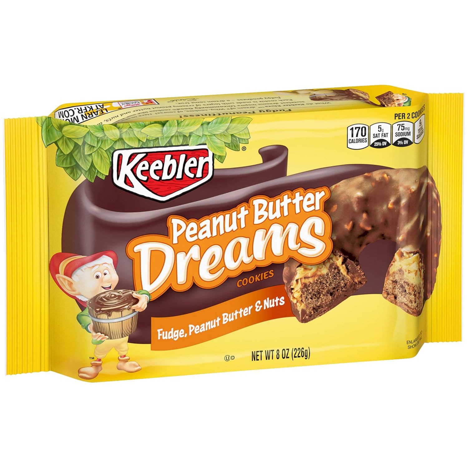 Keebler Fudge Peanut Butter And Crunchy Nut Cookies 8 Ounce
