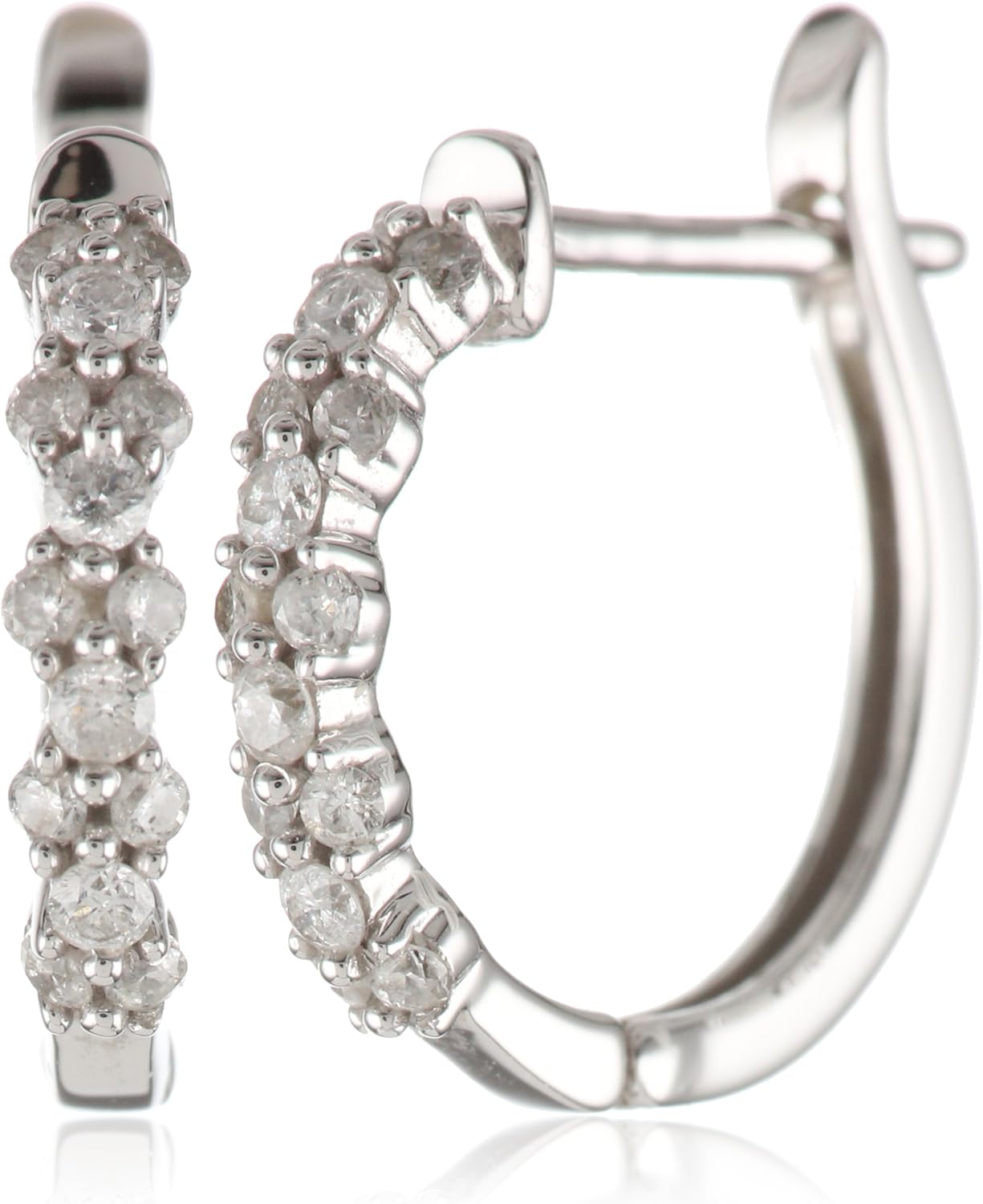 14k White Gold Diamond Hoop Earrings (1/5 cttw, HI Color, I1I2 Clarity) Jewelry