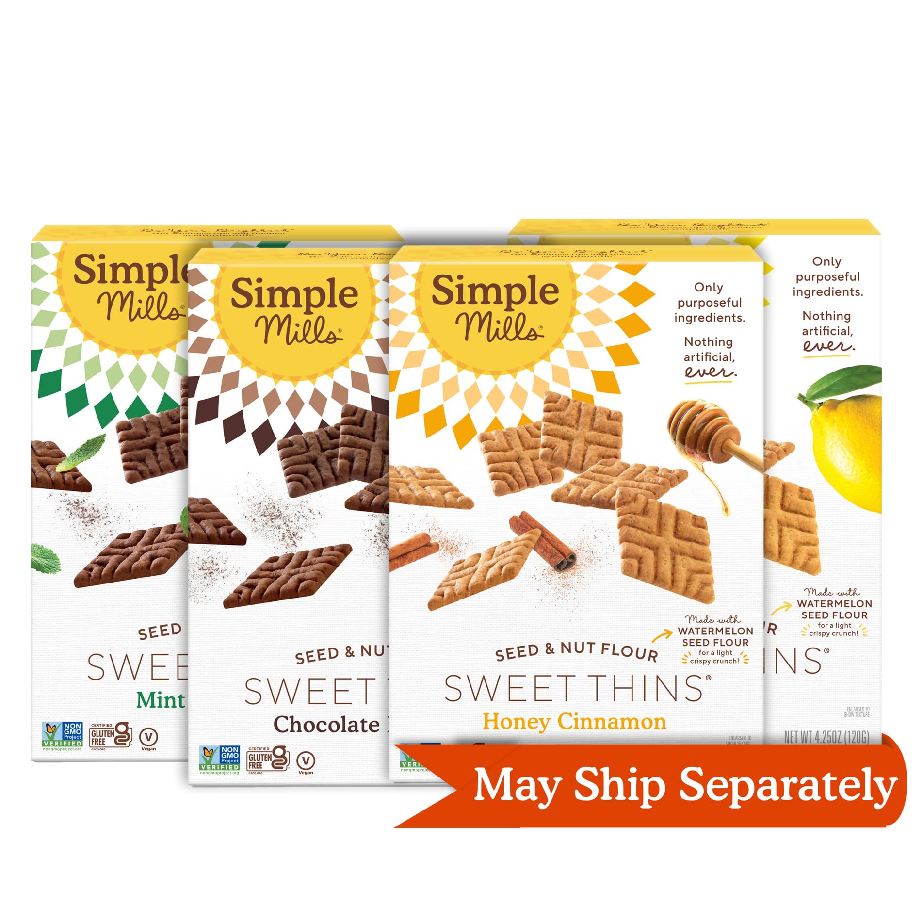 Simple Mills Sweet Thins Cookies Variety Pack, Seed