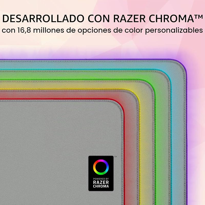Goliathus Extended Chroma - Tapete de rato (compatível com Synapse 3, base de borracha antiderrapante, fecho de cabo, 294x920x3 mm) Quartz