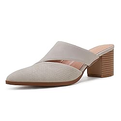 Syktkmx Womens Cutout Backless Chunky Stacked Mules