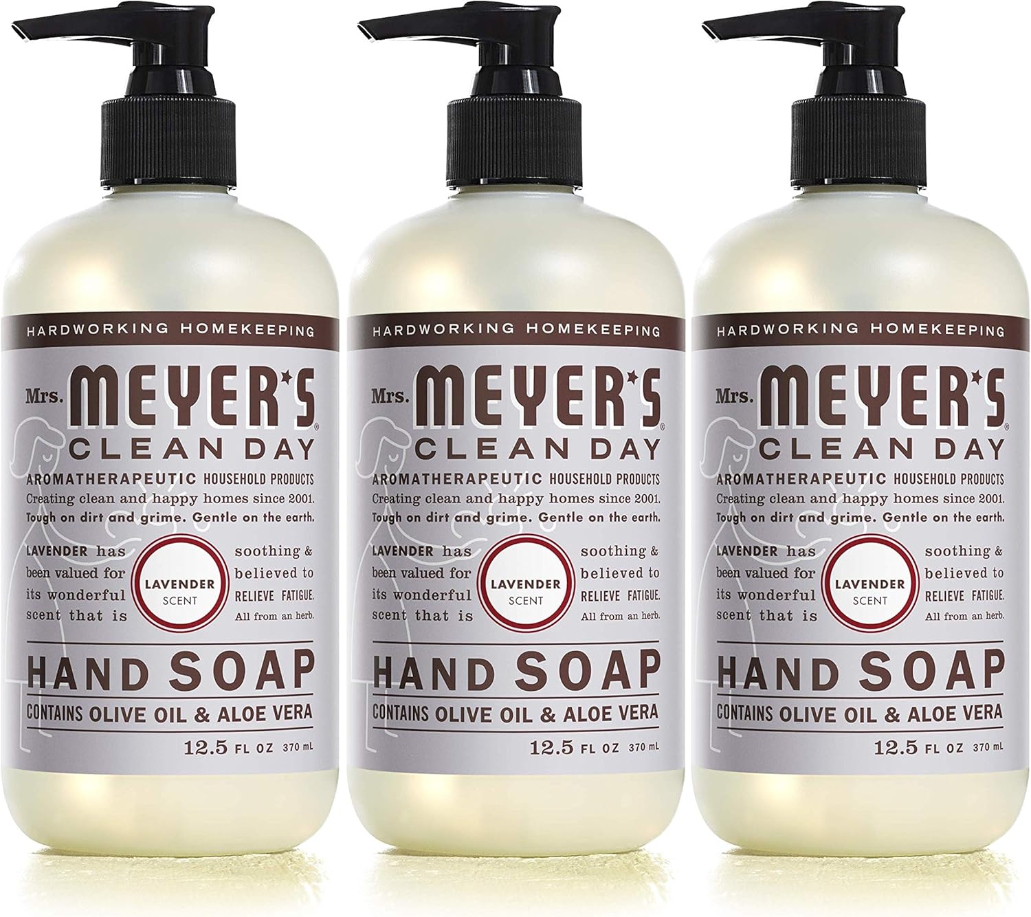 Mrs. Meyer's Clean Day Liquid Hand Soap, Cruelty Free and Biodegradable Formula, Lavender Scent, 12.5 Oz- Pack of 3: Health & Personal Care