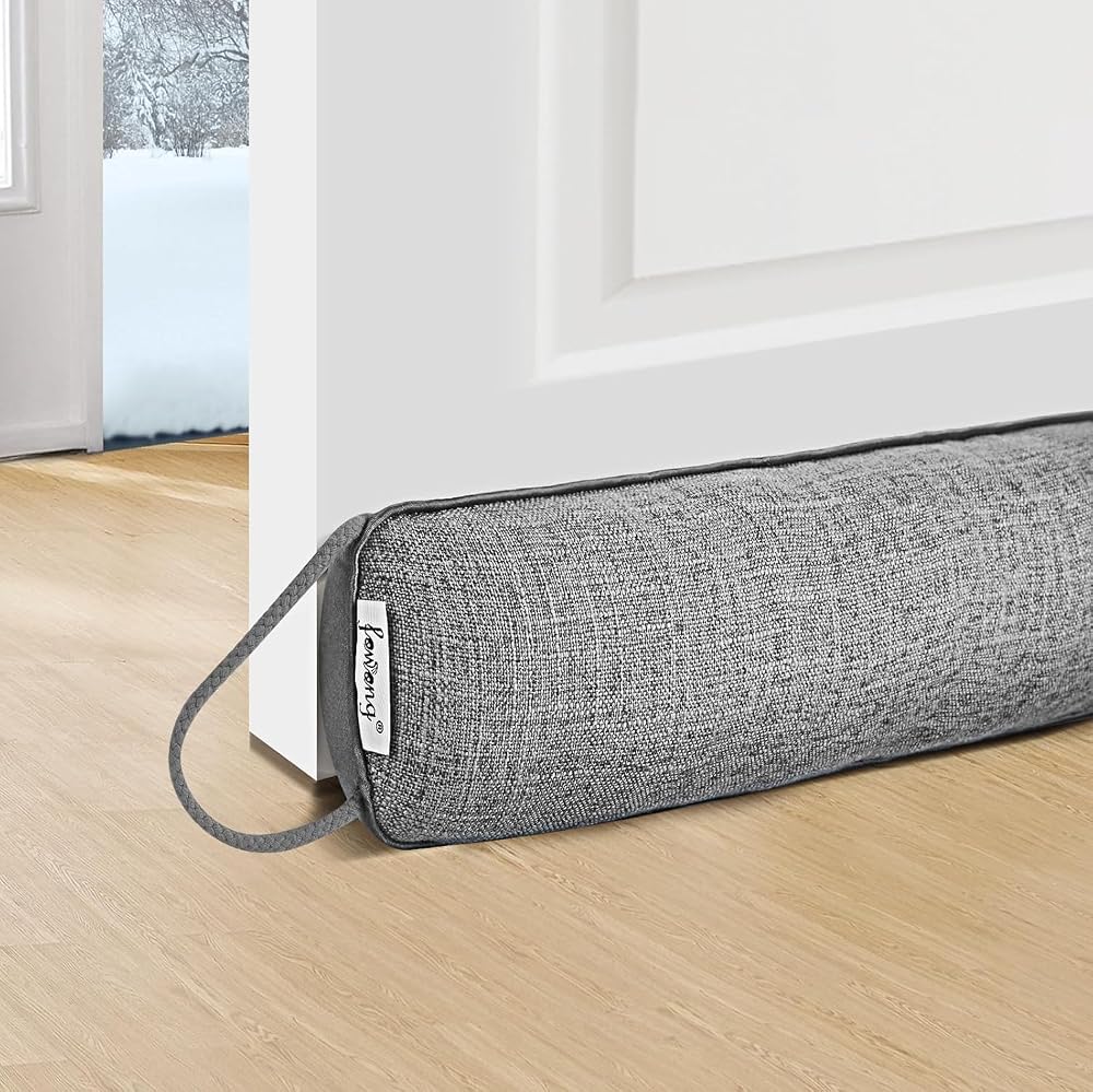 fowong Draft Excluder for Doors 87 x 10 cm Heavy Duty Grey