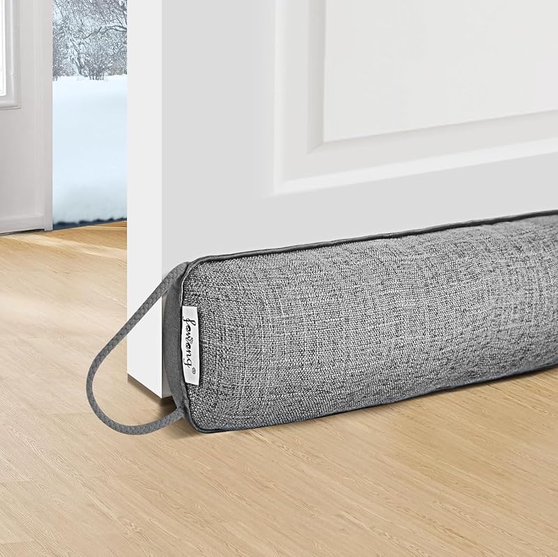 fowong Draft Excluder for Doors 87 x 10 cm Heavy Duty Grey