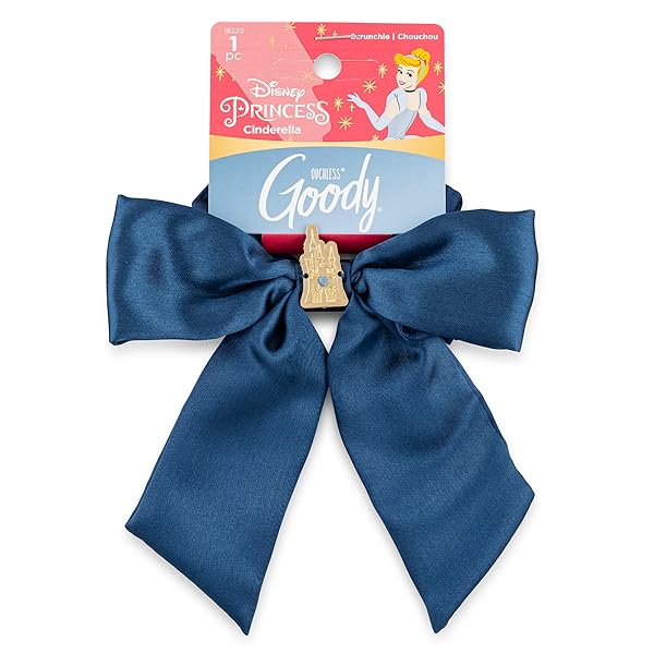 GOODY OUCHLESS XL SCRUNCHIE BOW – DISNEY PRINCESS, CINDERELLA – HAIR ACCESSORIES FOR MEN, WOMEN, BOYS & GIRLS – STYLE WITH EASE & KEEP YOUR HAIR SECURED FOR ALL-DAY COMFORT – FOR ALL HAIR TYPES