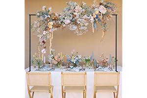 WORFEI Over The Table Rod Stand with Clamps, Adjustable 47''-100'' Length Black Metal Balloon Table Arch Decoration for Wedding, Anniversary, Birthday, Party, Christmas Supplies.