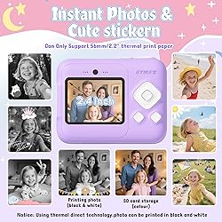 ETIKEZ Kids Camera, 1080P Instant Digital Print